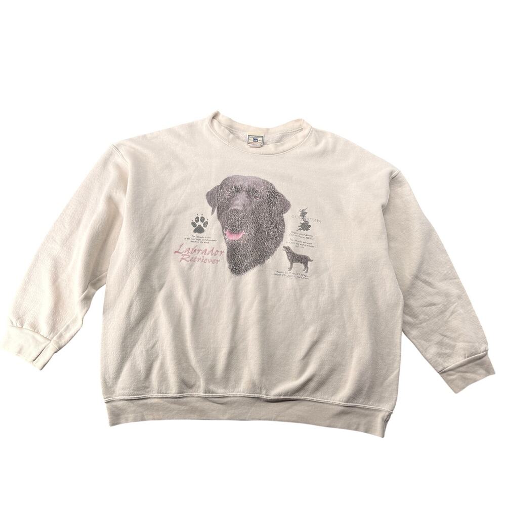 Vintage Y2K Labrador Retriever Sweatshirt Men's 2XL Dog Facts Pullover